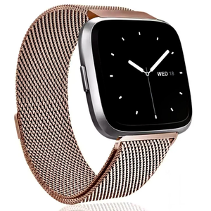 STAINLESS STEEL MESH BAND FOR USE WITH FITBIT VERSA ROSE GOLD - New