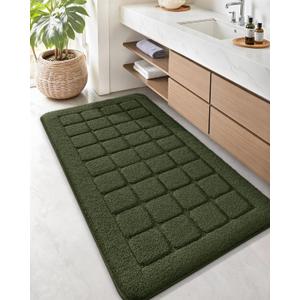 Color&Geometry Green Bath Mat Non Slip Washable- 24"x43" Large Absorbent Bath Mats for Bathroom, Thick Soft Bathroom Runner for Bathtub Shower Mat Outside Shower