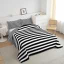 Striped Comforter Set Black and White Stripe Bedding Set Twin Kids Boys Girls Women Men Farmhouse Ticking Stripes Duvet Set Modern Geometric Lines Adults Abstract Gothic Home Decor Soft Reversible (Multi 93)