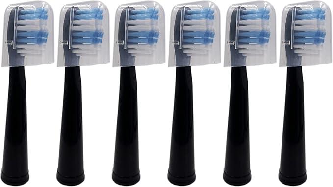 12-Pack Replacement Toothbrush Heads for Dnsly Fairywill FW507/FW508/FW917/FW909/FW949/FW958/FW507B/FW908/FW610/FW659/FW719/FW910 KIPOZI Sboly Sonic Electric Toothbrush (Black)