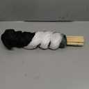 Nimiman Women 1 Pair (Left+Right) Silk Belly Dance Fans Veil Belly Dancing Long Folding Fans Length 180 cm Width 90 cm (black white)