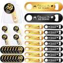Tioncy 25 Sets Birthday Party Favors for Guests Heavy Duty Stainless Steel Bottle Opener Thank You Cards Gift Bag for Anniversary Party Favors Wedding Shower Souvenirs Gifts(50th)