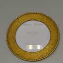 Cuspin Vintage Gold Picture Frame 6x6 Round Frame, Rattan Textured Hand-Crafted Resin Photo Frame with Glass Front, 6 inch Circle Frame for Tabletop Display & Wall Hanging, Retro Design Home Decor