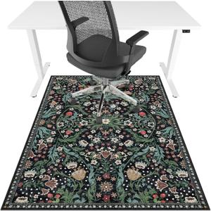 Office Chair Mat for Hardwood Floor & Tile Floor,36"X 48" Heavy Duty Desk Chair Mat for Hard Floors, Under Desk Rug for Rolling Computer Chair, Anti Slip, Low Pile Carpet Floor Protector-Green Grass