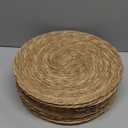 Defined Deco Woven Placemats Set of 10,12" Round Rattan Placemats,Natural Hand-Woven Water Hyacinth Placemats,Farmhouse Weave Place Mats,Rustic Braided Wicker Table Mats for Dining Table,Home,Wedding.