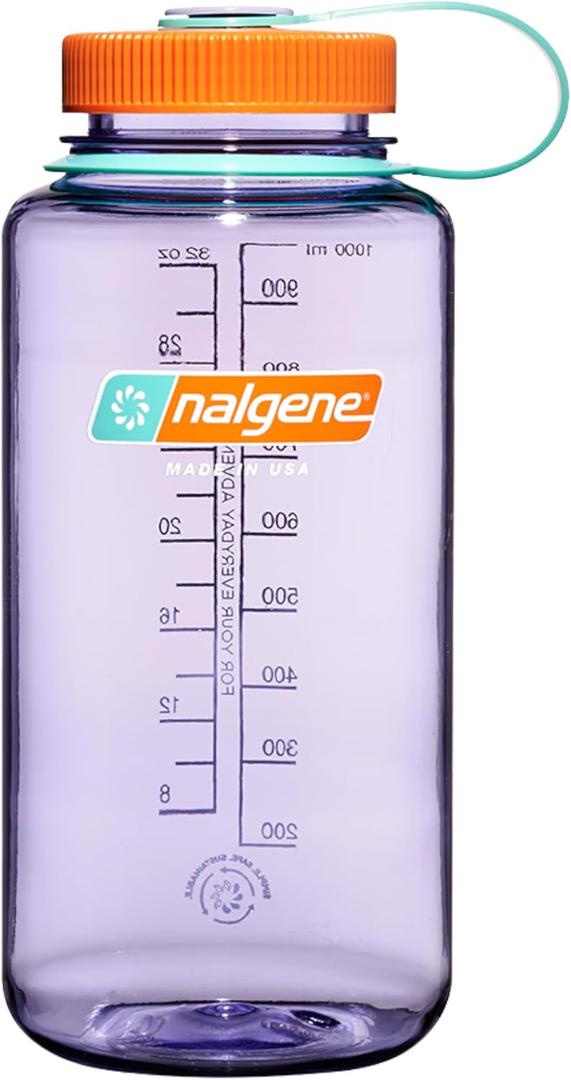 Nalgene 32 oz Wide Mouth Water Bottle | BPA-Free, Durable & Leak Proof, Lightweight Bottle for Hiking & Gym, Work & Travel