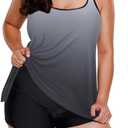 MARZXIN Tankini Swimsuit for Women Floral Two Piece Bathing Suit Swimwear Tank Top Swimwear with Boyshorts