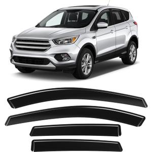 in-Channel Rain Guards Fit for Ford Escape 2020 2021 2022 2023 2024 2025 2026, Side Window Wind Sun Deflectors, Durable 2020-2026 Escape Window Rain Guards Black 4PCS