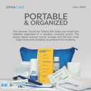 Dynarex DynaCare Daily Hygiene Kit - Travel Essentials Toiletry Bag - Includes TSA Approved Shampoo, Toothbrush Set, Razor and More - Blue, 1 Case of 20 (10-Piece Kits)
