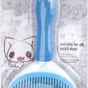 Depets Self Cleaning Slicker Brush, Dog Cat Bunny Pet Grooming Shedding Brush - Easy to Remove Loose Undercoat, Pet Massaging Tool Suitable for Pets with Long or Short Hair (Blue)