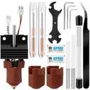 K1C Upgrade Ceramic Heating Block Hotend Kit, 0.2/0.4mm Quick Swap Nozzle Kit, with Silicone Cover, Cleaning Needles and Tools, 3D Printer Hotend 600mm/s HighSpeed, Compatible with K1/K1 MAX/K1C