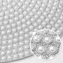 Pearl Round Placemats Set of 4, 15-inch Anti-Slip Tablescapes Decorations Sparkling Bling Rhinestones Silver Placemat for Nightstand Tablecloths Centerpiece Standing T-Lights Candles Vases Mat
