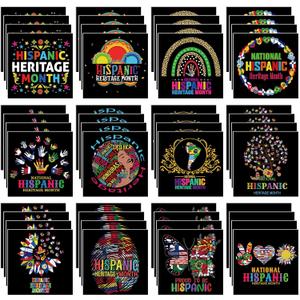 48 Pcs Hispanic Heritage Month Notepads Bulk National Latin American Memo Pads National Heritage Month Mini Notepad Small Paper Pocket Notebook for Gift Party Favor Spanish Office Supply