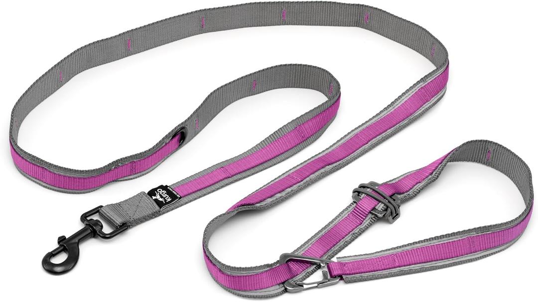 Kurgo 6 in 1 Quantum Leash, Hands Free Leash for Dogs, Running Belt Lead, Crossbody & Waist Belt Style, Reflective, Carabiner Clip, for Training, Hiking, or Jogging