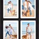 YESKAY Picture Frame Collage 5x7 - Rustic Black 4 Opening 5 x 7 Photo Frame Display,Multiple Photo Collage Frames with Tempered Glass for Wall Mounting 1 Pack