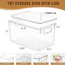 12 Pack Clear Storage Bins with Lids, 7 Quart Stackable Storage Boxes for Storage and Organization, Plastic Storage Containers with Lids, Plastic Bins with Handles for Office, Bedroom, Study Room