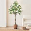 Artificial Olive Tree 6FT Tall, Faux Olive Trees with Pot, 72in Outdoor Fake Potted Silk Plant for Home Decor Indoor Gift (1pack)