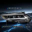 Full LED Projector Headlights Compatible with 2011-2013 Toyota Corolla Sedan, Headlamp Assembly with Startup Animation, Sequential Turn Signal, DRL, High Low Beam, Clear Lens Upgrade, Waterproof