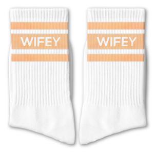 EJGFS Wifey Socks-Cute Wedding Socks for Bride, Wife, or Newlywed, Perfect Bridal Shower Gift, Engagement Present, Anniversary or Valentine’s Day Gift for Her.(176)