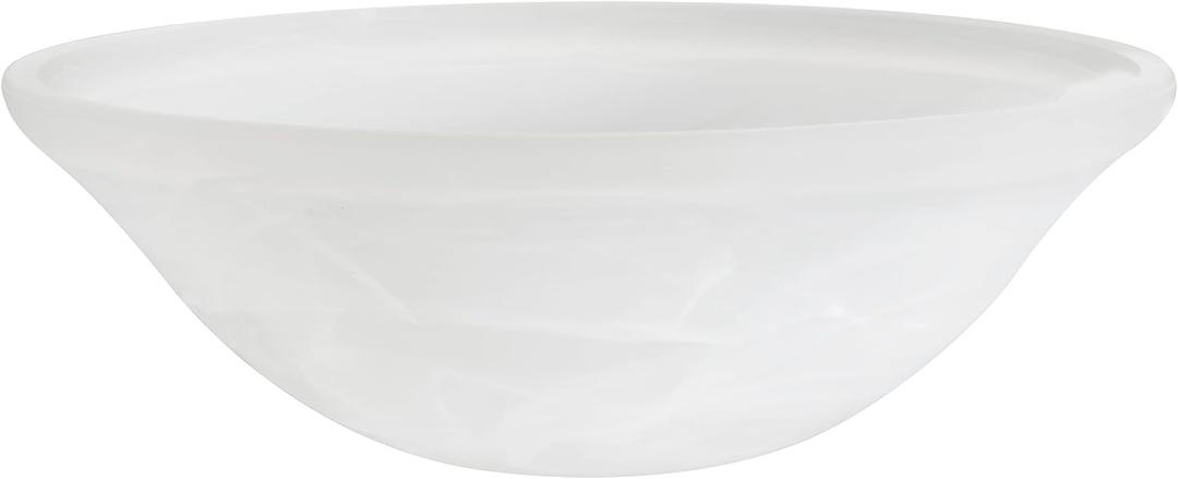 Aspen Creative 25002-65-1 Replacement Alabaster Glass shade for Flush Mount or Semi-Flush Mount, 1/2" Center Hole, 11-1/2" Diameter x 4" Height