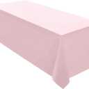Surmente Pink Tablecloth 90 x 132-inch Rectangular Polyester Table Cloth for Weddings, Banquets, or Restaurants