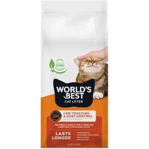 WORLD'S BEST CAT LITTER Low Tracking & Dust Control Multiple Cat Unscented 8-Pounds - Natural Ingredients, Quick Clumping, Flushable & Made in USA - Long-Lasting Odor Control & Easy Scooping