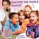 Mini Karaoke Machine for Kids Adults, Portable Bluetooth Speaker with 2 Wireless Microphones, LED Lights, Singing System for Family Home Party, Voice Changer, Boys Girls Karaoke Machine with Speaker