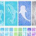 Widdonen Thin Turkish Beach Towel Lightweight Quick Dry Absorbent Cotton Bathroom Bath Pool Swim Towels Extra Large Oversized Sand Free Beach Accessories Essentials Cloud Gifts for Adult (X-Large(79 x 36 inches,200 x 90 cm), 4 Pack Turtle Dolphin Whale Flower)