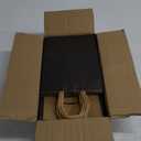 Joybe 50 Pack 6x3.25x8 Inch Small Black Paper Bags with Handles Bulk, Kraft Paper Gift Bags for Birthday Party Favors Grocery Retail Shopping Business Goody Merchandise Craft Blank Sacks (50pcs)