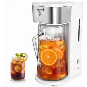 Iced Coffee Tea Maker With Reusable Filter Basket 3 QT Pitcher Iced Tea And Coffee Machine, Tea Makers For Iced Tea, Lattes, Lemonade And Flavored Water (3QT 2)