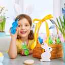 Fovths 24 Pieces 6 Inch Easter Colored Stuffed Rabbit Plush Bunny with Keychain Soft Small Bunny Toys Rabbit Doll Easter Party Decorations