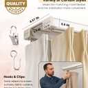 Ceiling Curtain Track Set - Dual Track Ceiling & Wall Mount 3ft-6ft, Heavy-Duty Double Track Rails with Silent Slides, Room Divider Double Track System, Includes Hooks/Clips/Brackets, White