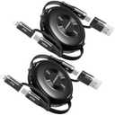 2Pack 100W Retractable Car Charger 4 in 1 Travel Essentials Multi Charging Cable USB C/L Fast & Carplay for iPhone 16/15/14/13 iPad MacBook Samsung S24/S23+ Multiple Chargers for All Devices-2.95ft