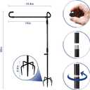 TOPFLAGS Garden Flag Stand with American Flag Garden Flag Heavy Duty Metal Yard Flag Holder Pole Stake Small Flag Stands for Garden Flags 12 x 18 with Clips and Stopper