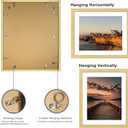 20x24 Picture Frame Set of 2, 20 x 24 Wood Poster Frames with Mat for 16x20, Wooden Photo Frames with Tempered Glass Cover for Wall Display, Gold
