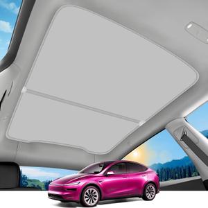 2025 Upgrade Sunshade Roof for Tesla Model Y Juniper [No-Gap/No-Sagging] Roof Sun Shade Heat Insulation Sunroof Shade for Tesla Model Y Juniper Accessories Gray