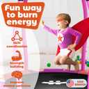 Happin® 55’’ Trampoline for Kids with Safety Enclosure, Indoor & Outdoor Toddler Trampoline, Ultra Safe Design with Multi Activity Accessories, Perfect Toddler Gift for Boys & Girls Ages 1–8