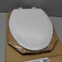 Bemis 1500EC Durable Wooden Toilet Seat, Easy Clean Hinges, Made in USA, Elongated, White