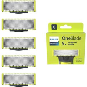 Philips OneBlade 5 Stainless Steel Original Replacement Blades Compatible with all OneBlade Electric Razors (Model QP250/50)