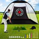 Golf Practice Nets with Real Balls/Turf Mat/Tees/Hat/Target/Bag: 10x7ft 12x7ft Gift for Mens Golf Lovers Hitting Driving Chipping Net - Indoor Outdoor Garage Using