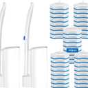 KOKL Disposable Toilet Brush, Toilte Wand Kit, Toilet Brushes and Holders with 40 Refills, Toilet Bowl Brush, Toilet Bowl Cleaning Wands, Toilet Cleaning System for Bathroom Maintenance(2-Set)