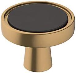 Amerock | Cabinet Knob | Matte Black/Champagne Bronze | 1-3/8 inch (35 mm) Diameter | Mergence | 1 Pack | Drawer Knob | Cabinet Hardware