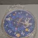 12 Inch Silent Movement Kids Wall Clock, Non Ticking Children Round Wall Clock Battery Operated Space Travel Style Decor Children Clock for School Boys Bedroom Living Room Space Decor (Blue)