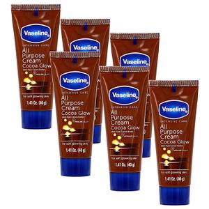 4 x Vaseline All Purpose Cream Cocoa Glow, with Pure Cocoa Butter, 6-Pack, 1.41 FL Oz Each, 6 Tubes