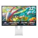 Kuycon G32P 32’’ UHD 6K (6144 x 3456) Glossy Monitor, IPS Panel, 10-Bit Color, 99% sRGB, 99% DCI-P3, 223PPI, HDR, 60Hz, 2000:1 Contrast, Low Blue Light, Eye Care (Honeycomb - with Stand)