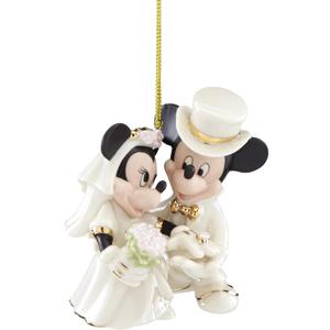 Lenox Ornaments, Minnies Dream Wedding Ornament, Hand-Painted Ivory Porcelain, 24K Gold Accents, Christmas Decorations, Christmas Decor, Tree Ornaments, Winter Ornament, Mickey Mouse Design (1 Piece)