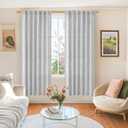 BGment 72 Inch Length Linen Curtains for Living Room Rod Pocket Light Grey Textured Window Drapes Light Filtering for Bedroom Dining Back Tab, 2 Panels, 52 Inch Wide Each Panel