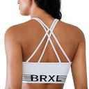 BRXL Strappy Longline Sports Bra for Women Low Impact Padded Yoga Gym Top M