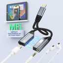 Magnetic Lightning to 3.5mm Headphone and Charger Adapter, [Apple MFi Certified] 2 in 1 Lightning Splitter Audio and Charge Support Music Control,iPhone Headphone Adapter for iPhone14/13/12/11/XS/XR