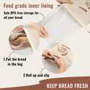 Reusable Bread Bags for Sourdough & Homemade Bread, 100% Linen Moisture-proof Lined Storage Bags with Buckle and 1 Bowl Cover  Durable, Easy to Clean, and Keeps Bread Fresh Longer